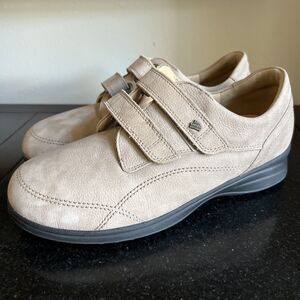 Finn Comfort 96522 Womens 6.5 Leather Walking Shoes Beige Orthopedic Strap Close
